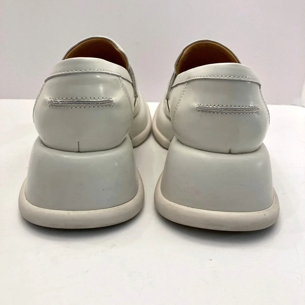 Beau Today Platform Penny Loafers Womens 8.5 (250 mm) White‎ Leather Chunky